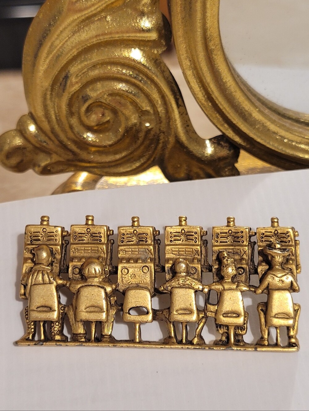 Vintage Casino Brooch signed By Danecraft